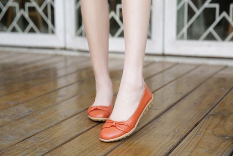 Julia Dames Comfortabele Platte Schoenen - Wit