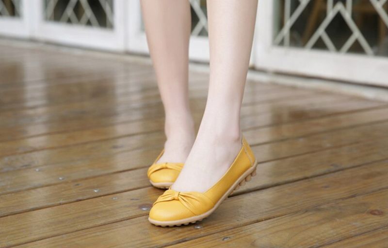 Julia Dames Comfortabele Platte Schoenen - Wit
