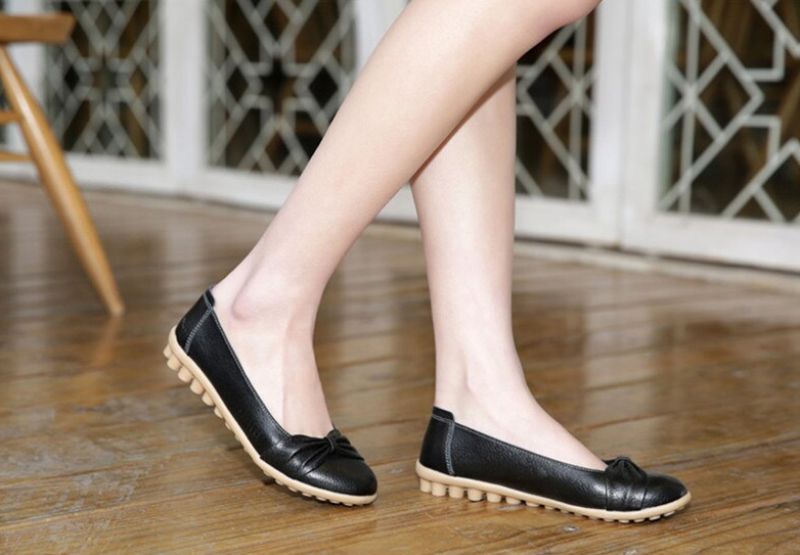 Julia Dames Comfortabele Platte Schoenen - Wit