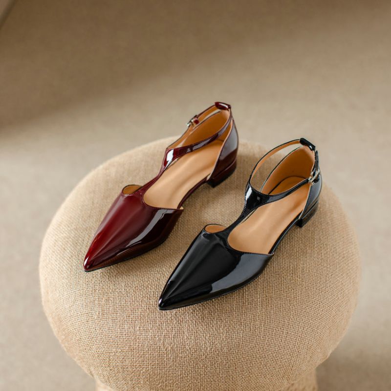 Julia Dames Lage Hak Pumps - Zwart