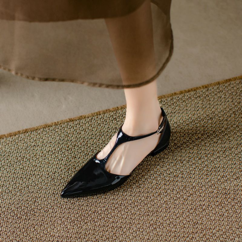 Julia Dames Lage Hak Pumps - Zwart