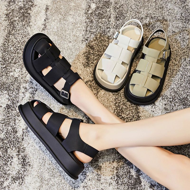 Julia Dames Platform Sandalen - Zwart