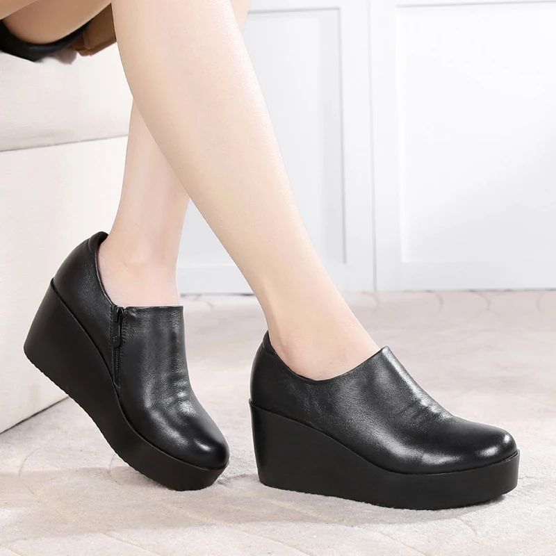 Julia Dames Platform Schoenen - Zwart