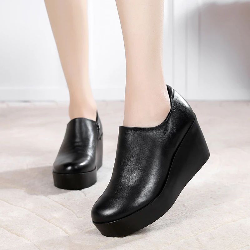 Julia Dames Platform Schoenen - Zwart