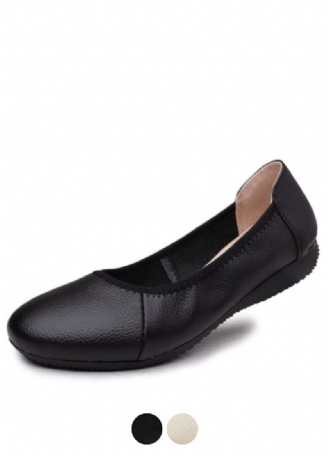 Julia Dames Platte Leren Ballerina Schoenen