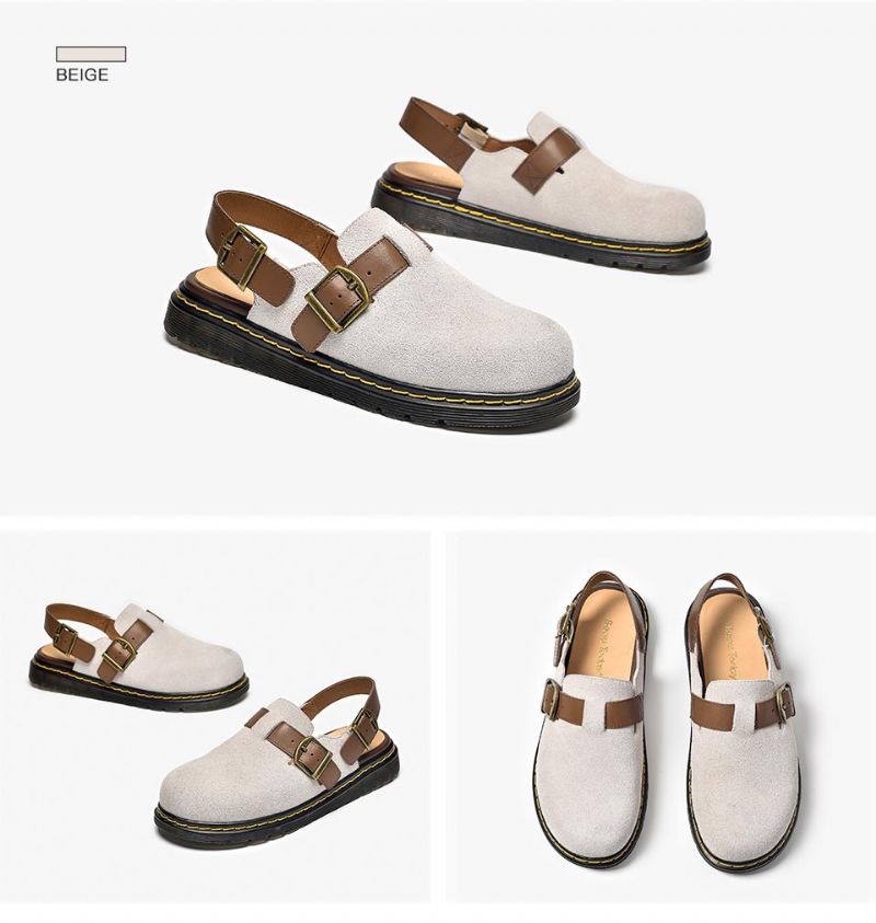 Julia Dames Riem Gesp Leren Sandalen - Bruin