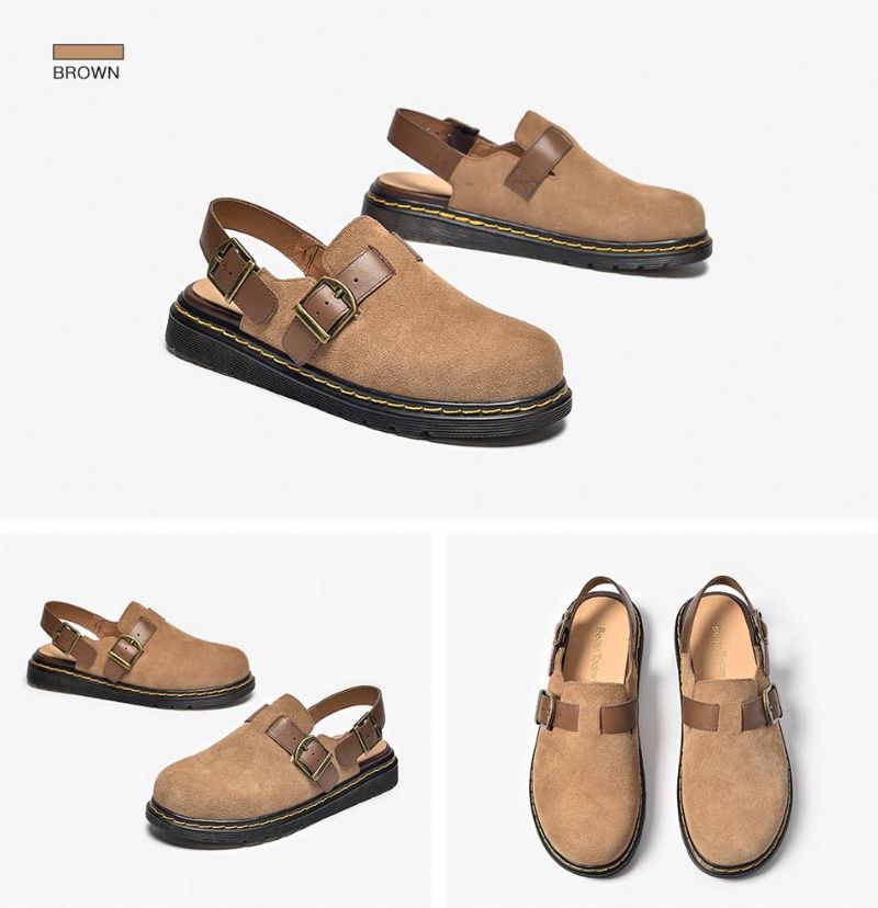 Julia Dames Riem Gesp Leren Sandalen - Bruin