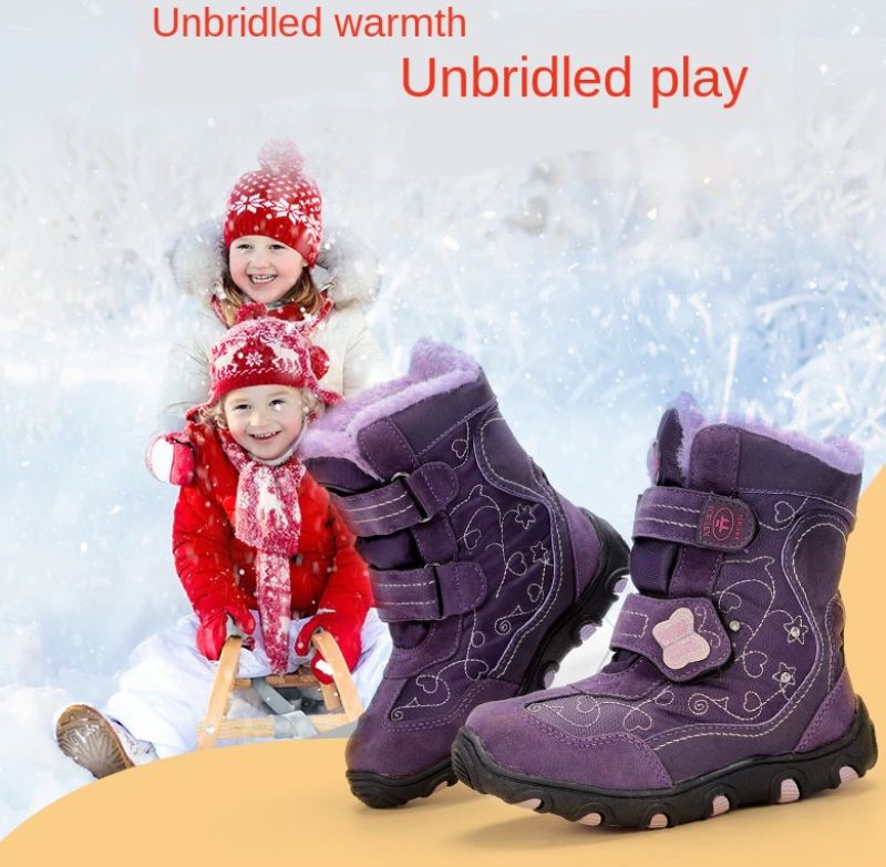 Julia Meisjes Snowboot - Paars Bont