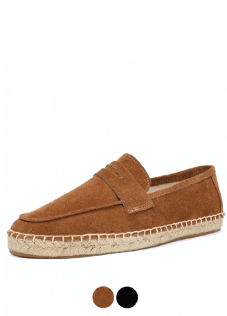Juliana Jute Platform Suède Loafers Voor Dames