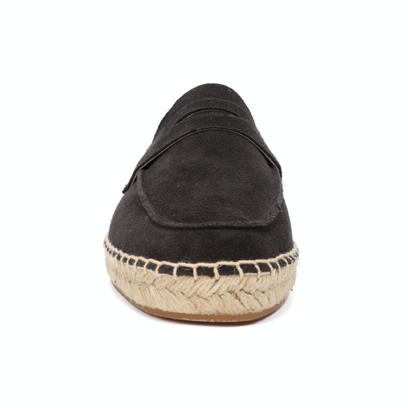 Juliana Jute Platform Suède Loafers Voor Dames - Bruin