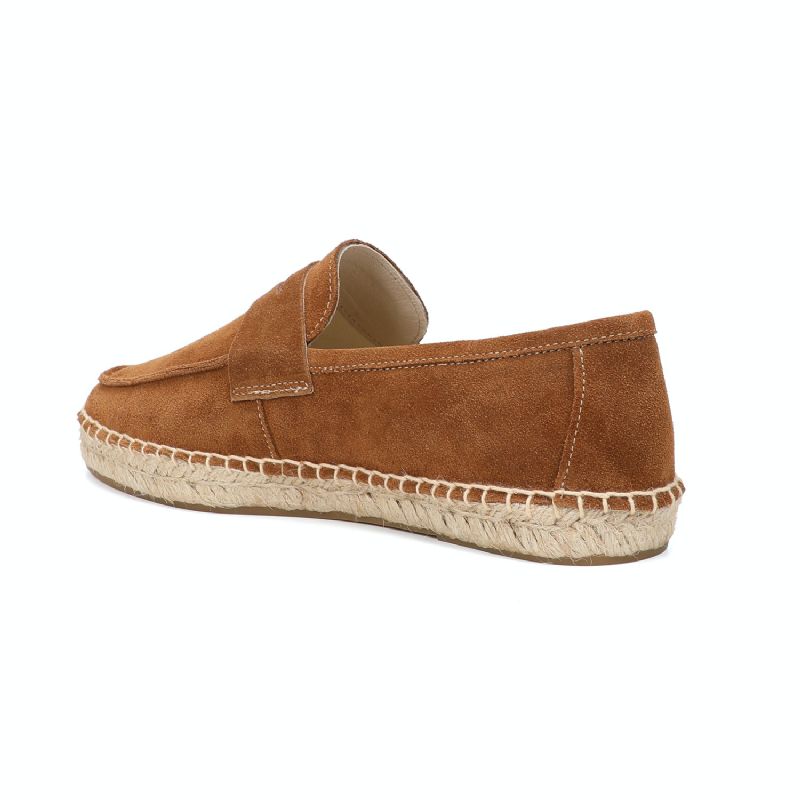 Juliana Jute Platform Suède Loafers Voor Dames - Bruin