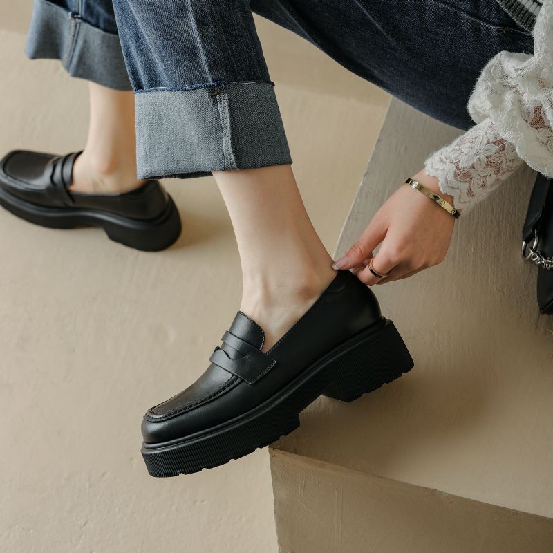 Julie Dames Casual Platform Schoenen - Zwart