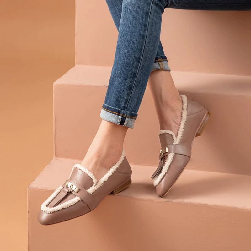 Julie Loafers - Bruin Roze