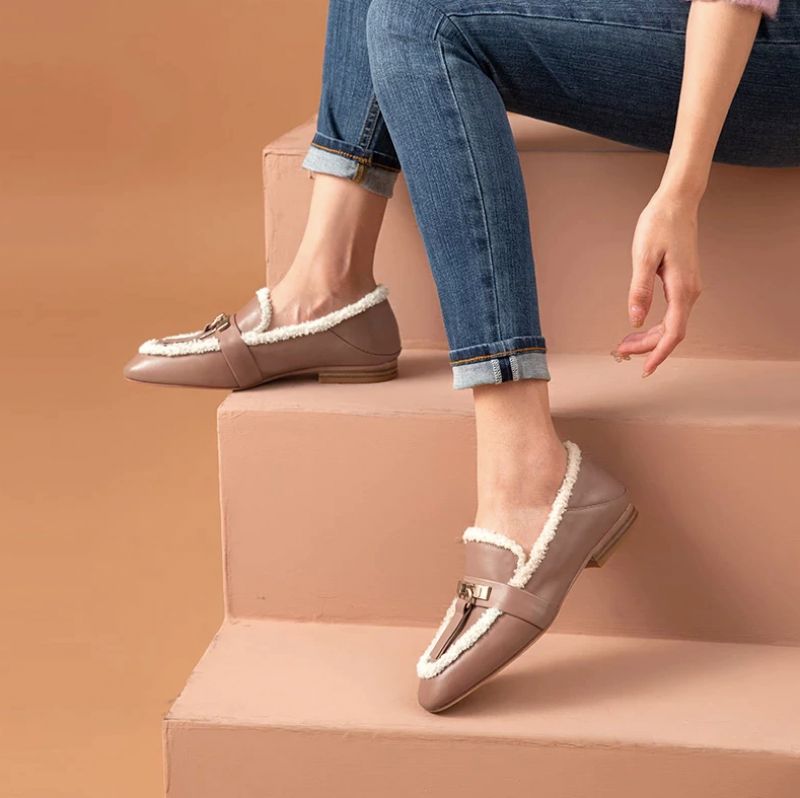 Julie Loafers - Bruin Roze