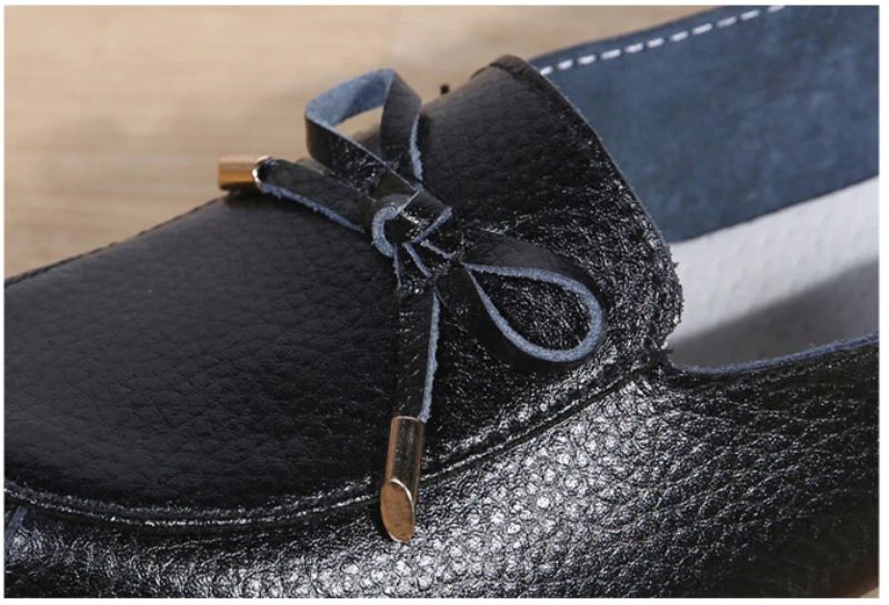 Junita Dames Loafer Schoenen - Zwart