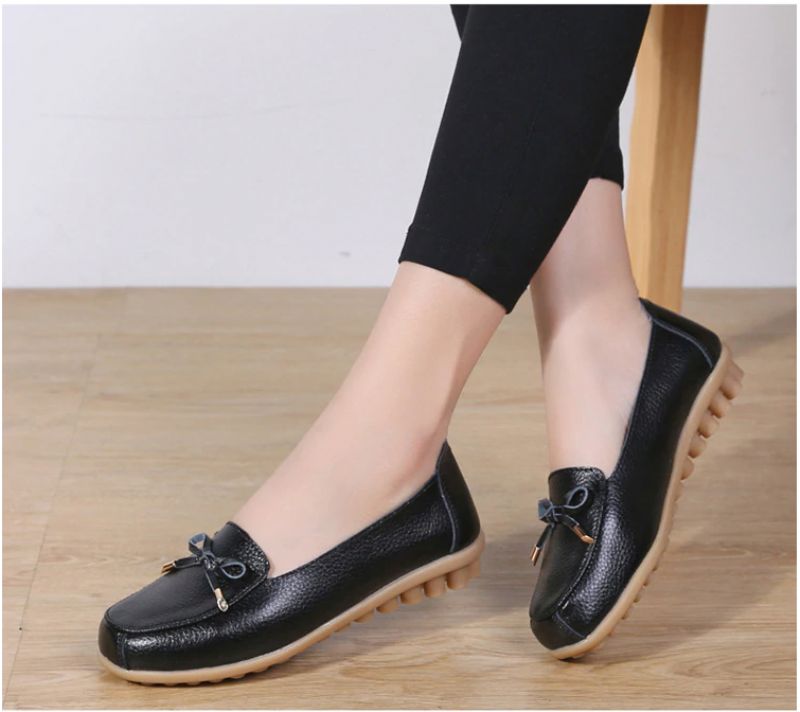 Junita Dames Loafer Schoenen - Zwart