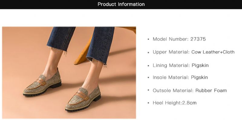 Kaley Damesschoenen Met Platte Leren Loafers - Bruin