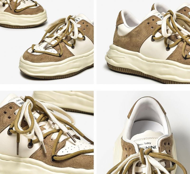 Kalie Dames Veter Platform Sneaker - Khaki