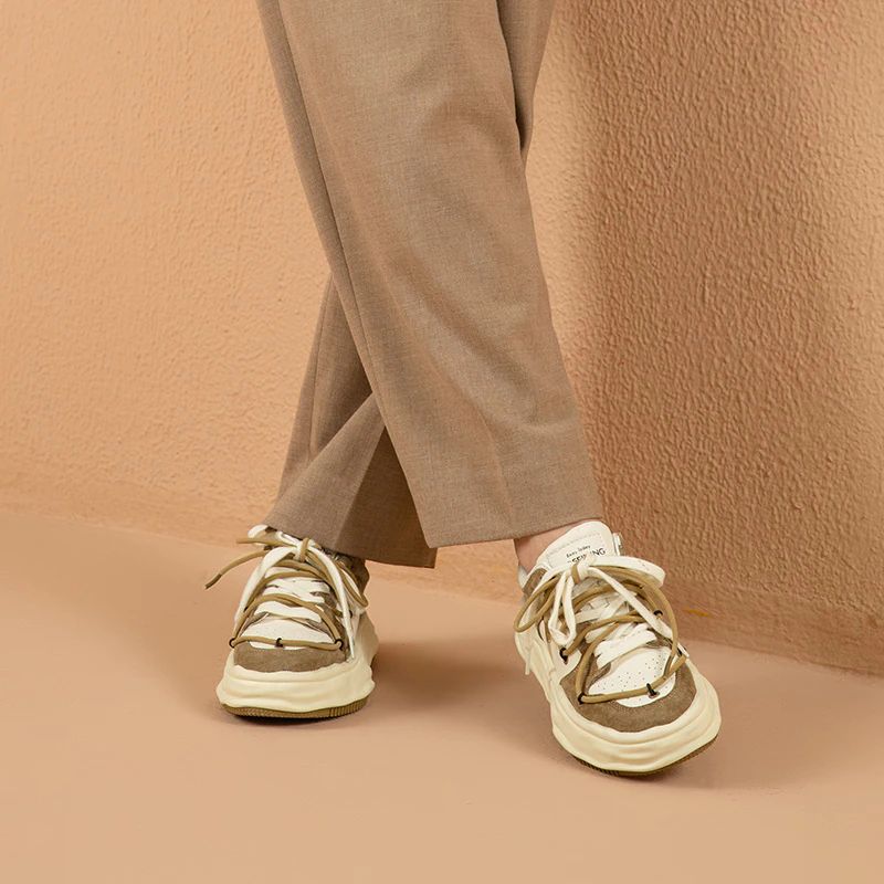 Kalie Dames Veter Platform Sneaker - Khaki
