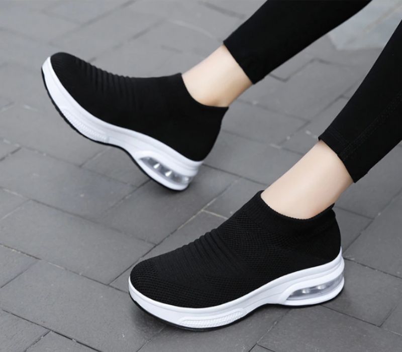 Kalu Platform Sneakers Voor Dames Zwarte - Zwart