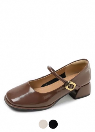 Kamila Dames Ronde Neus Patent Leren Pumps