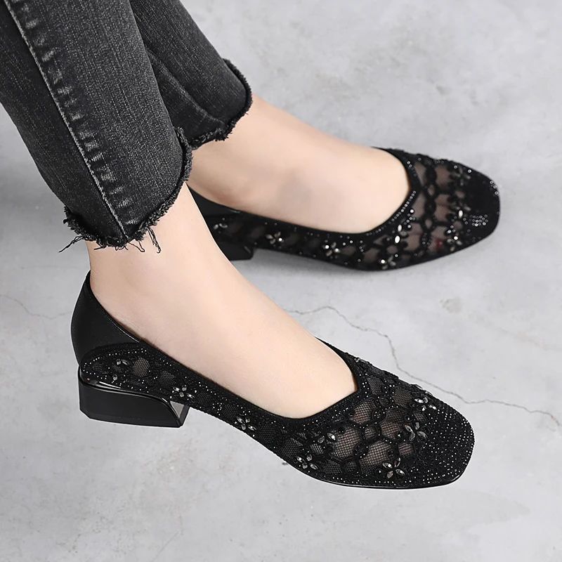 Kamila Dames Zomer Mode Pumps - Zwart