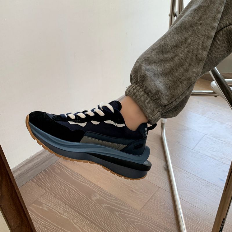 Karla Dames Ronde Neus Veter Sneakers - Blauw