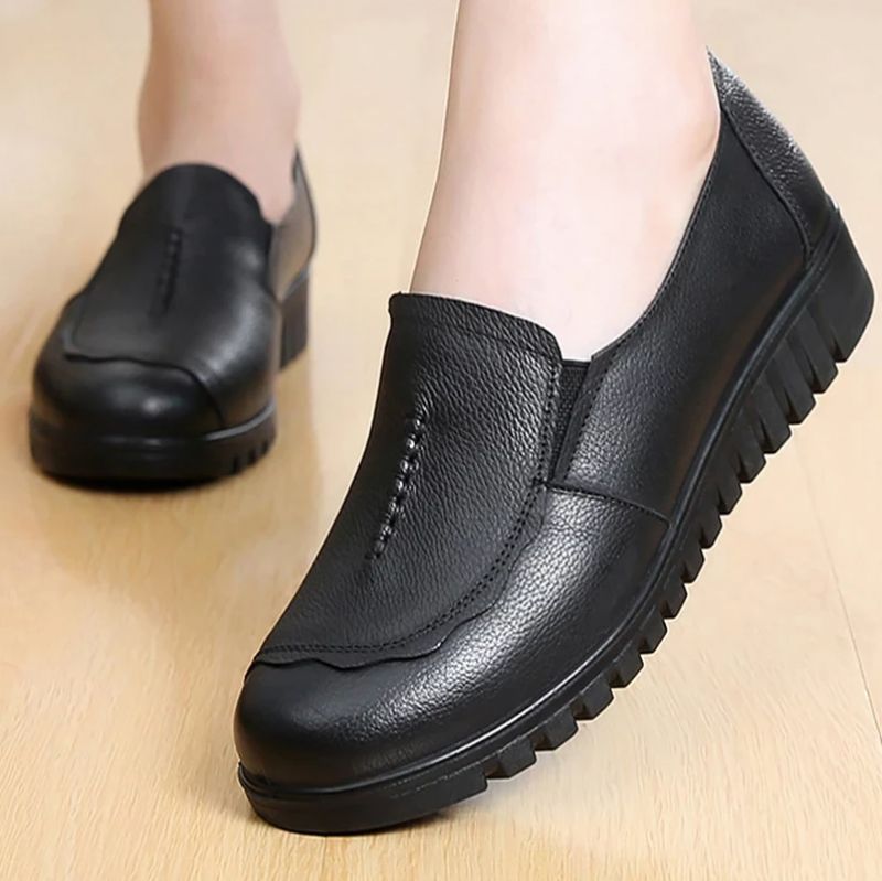 Karolay Dames Loafer - Bloem-Zwart