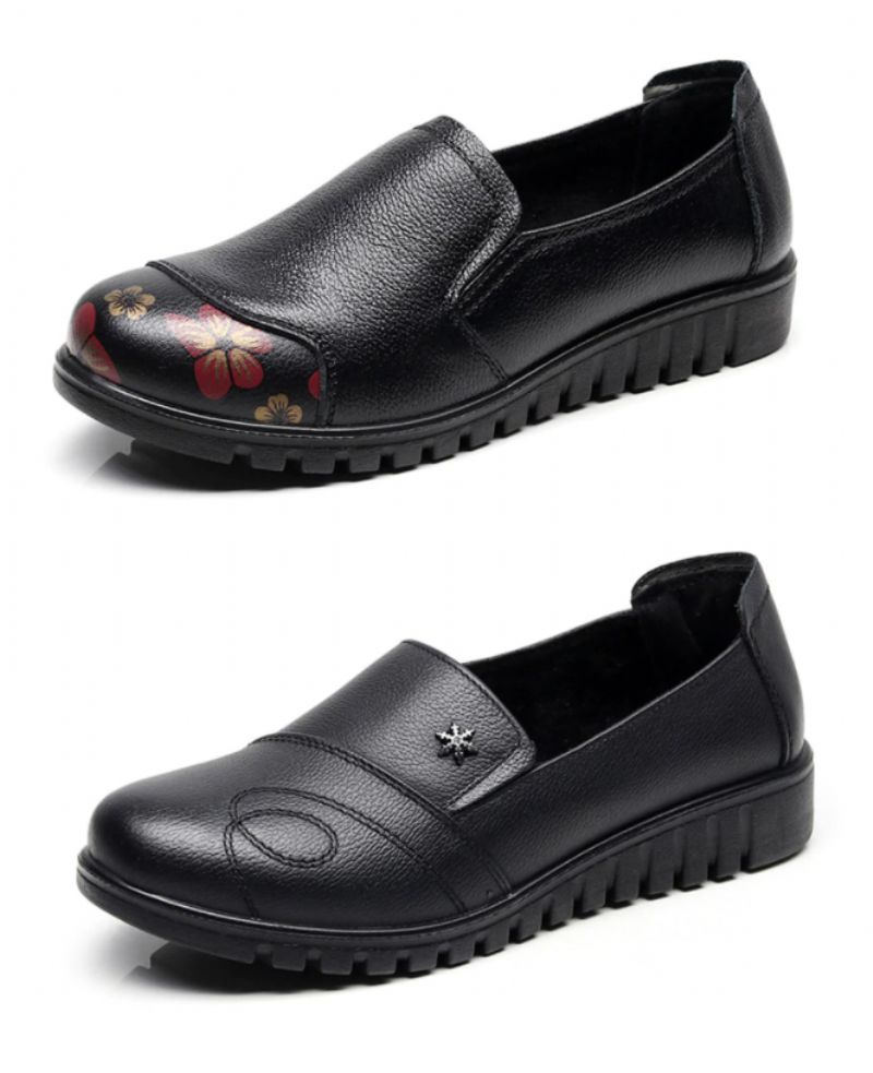 Karolay Dames Loafer - Bloem-Zwart