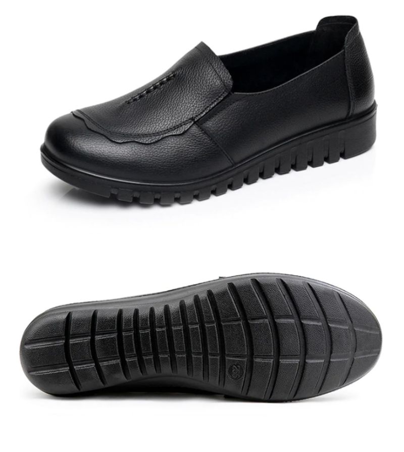 Karolay Dames Loafer - Bloem-Zwart