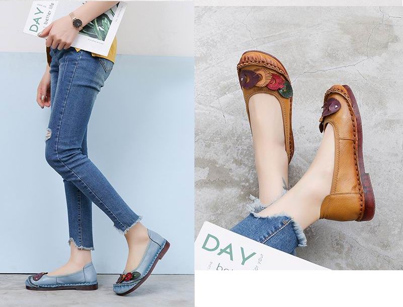Karolay Dames Platte Schoenen - Blauw