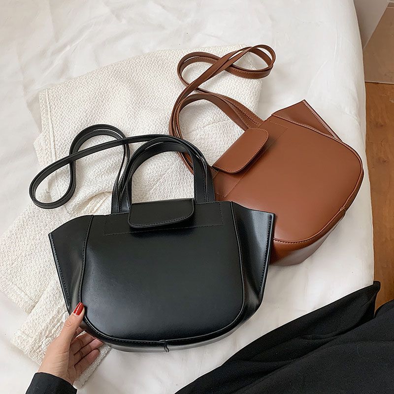 Karoli Dames Designer Korte Handvat Leren Cross Schouder Handtas - Zwart