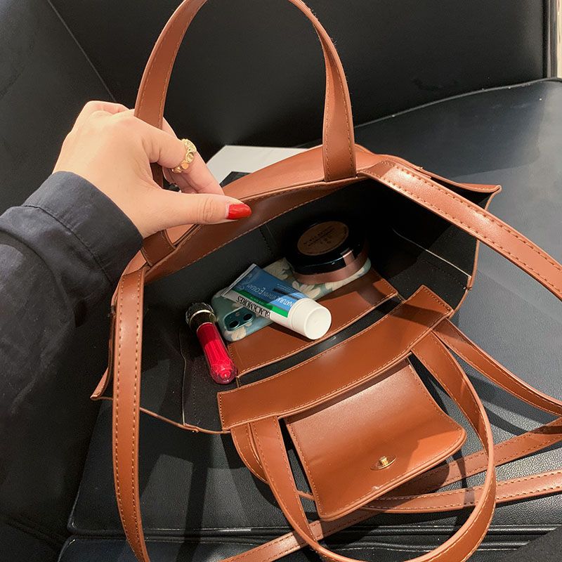 Karoli Dames Designer Korte Handvat Leren Cross Schouder Handtas - Zwart