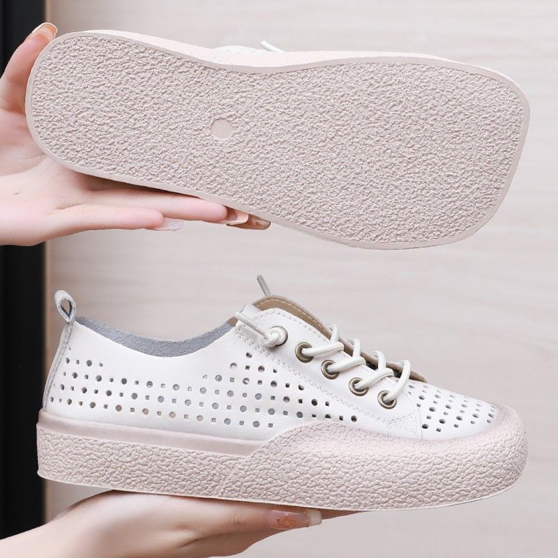Karoli Dames Vierkante Neus Platform Sneakers - Groen