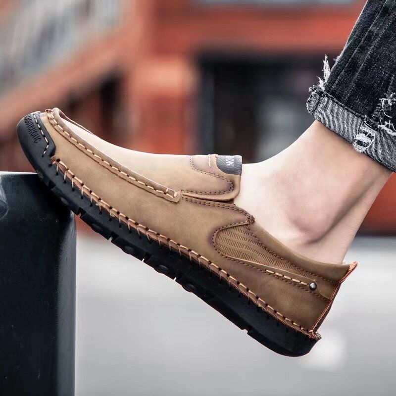 Karson Heren Loafer Casual Schoenen - Kaki