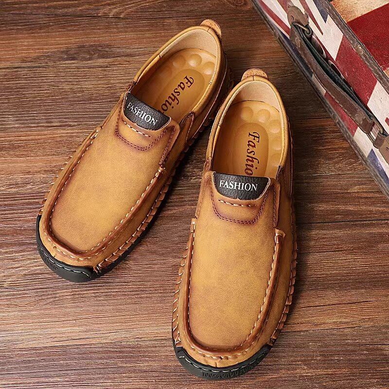 Karson Heren Loafer Casual Schoenen - Kaki