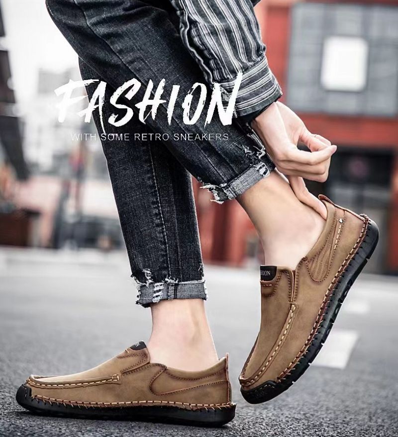Karson Heren Loafer Casual Schoenen - Kaki