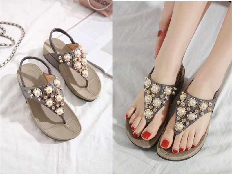 Kate Dames Sandaal Slipper Voor De Zomer - Grijs