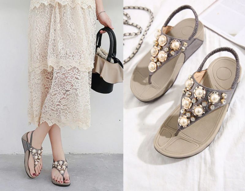 Kate Dames Sandaal Slipper Voor De Zomer - Grijs
