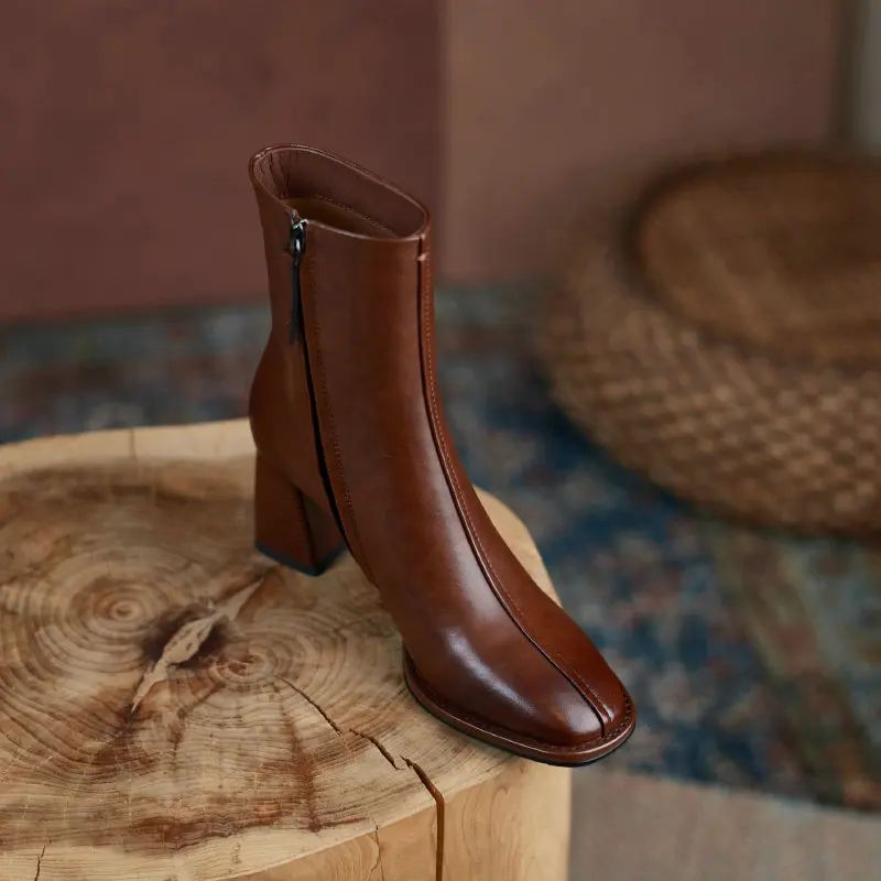 Katia Dames Round Toe Enkellaarsjes - Bruin