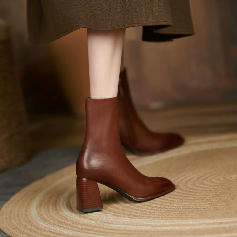 Katia Dames Round Toe Enkellaarsjes - Bruin