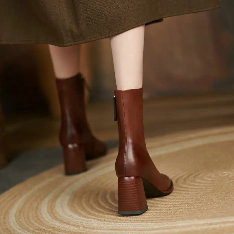 Katia Dames Round Toe Enkellaarsjes - Bruin