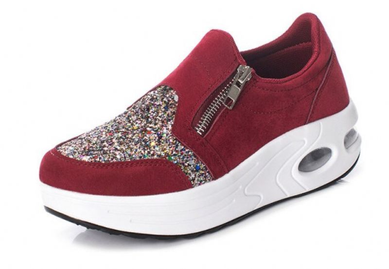 Kautin Dames Platform Comfortabele Sneaker Zwarte Schoenen - Zwart