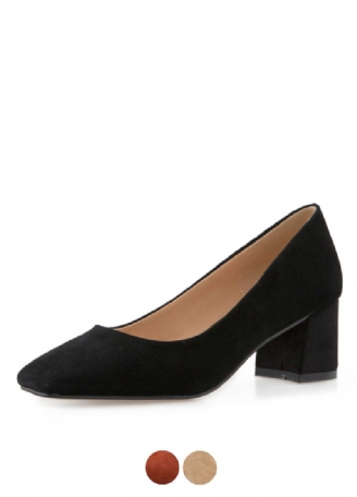 Kendra Dames Vierkante Teen Suède Pumps Schoenen