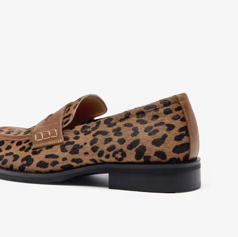 Keny Dames Leren Platte Schoenen Loafers - Bruin