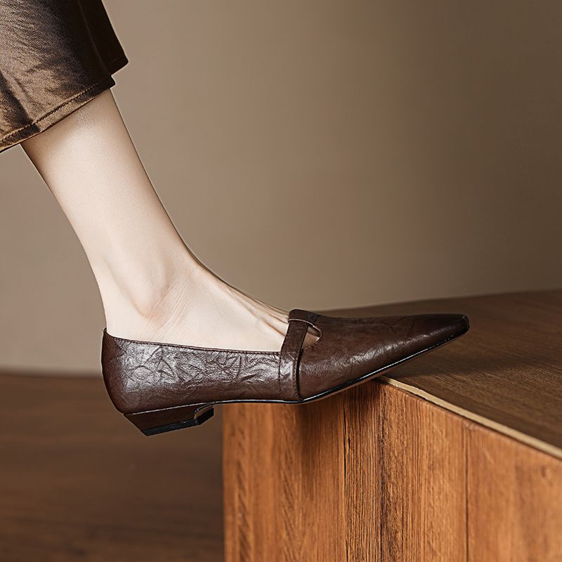 Kiara Dames Platte Schoenen Puntige Casual Pumps - Zwart