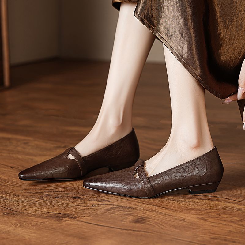 Kiara Dames Platte Schoenen Puntige Casual Pumps - Zwart
