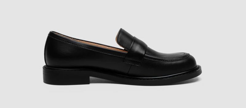 Kimberly Dames Oxford Echt Leren Ronde Neus Platte Zwarte Schoenen - Zwart