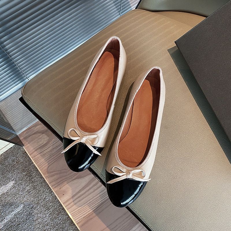 Klara Platte Leren Schoenen Voor Dames - Bruin