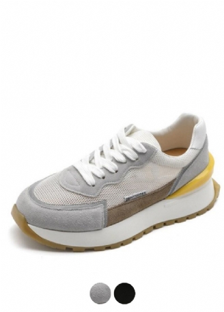 Koby Dames Platte Leren Platform Sneaker